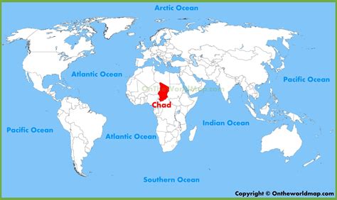 chad on world map.